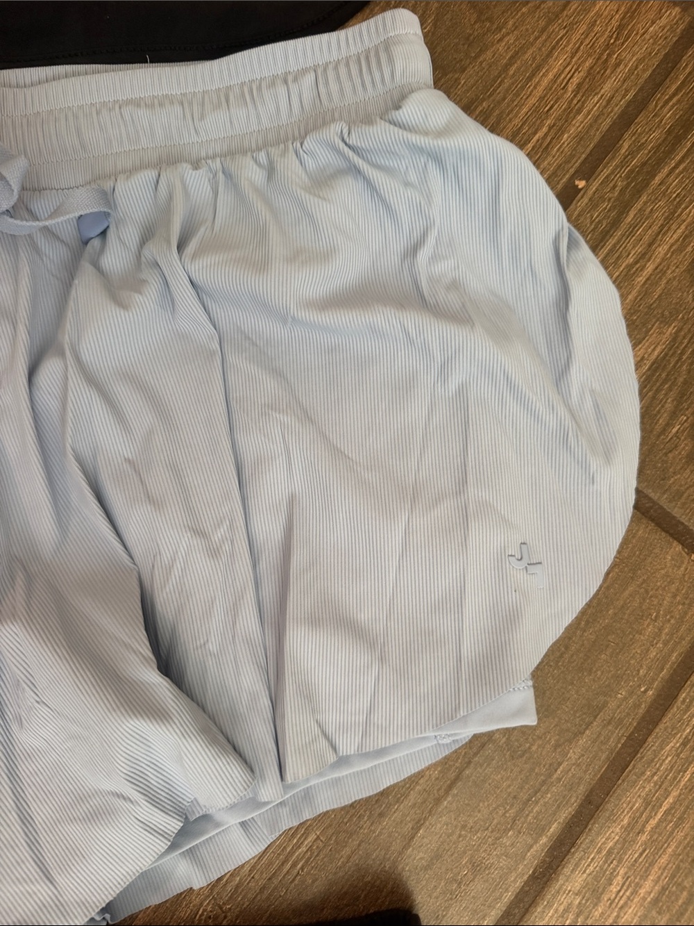 JoyLab Women's Athletic Shorts Trio - Black & Light Blue - Picture 4 of 5